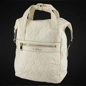 Bella Russo Chic Cream Quilted Tote, backpack, Shoulder Bag